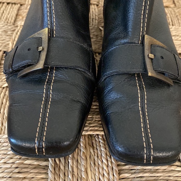 Paul Green black leather buckle booties boots made in Austria US 7 UK 4.5 - Picture 2 of 7